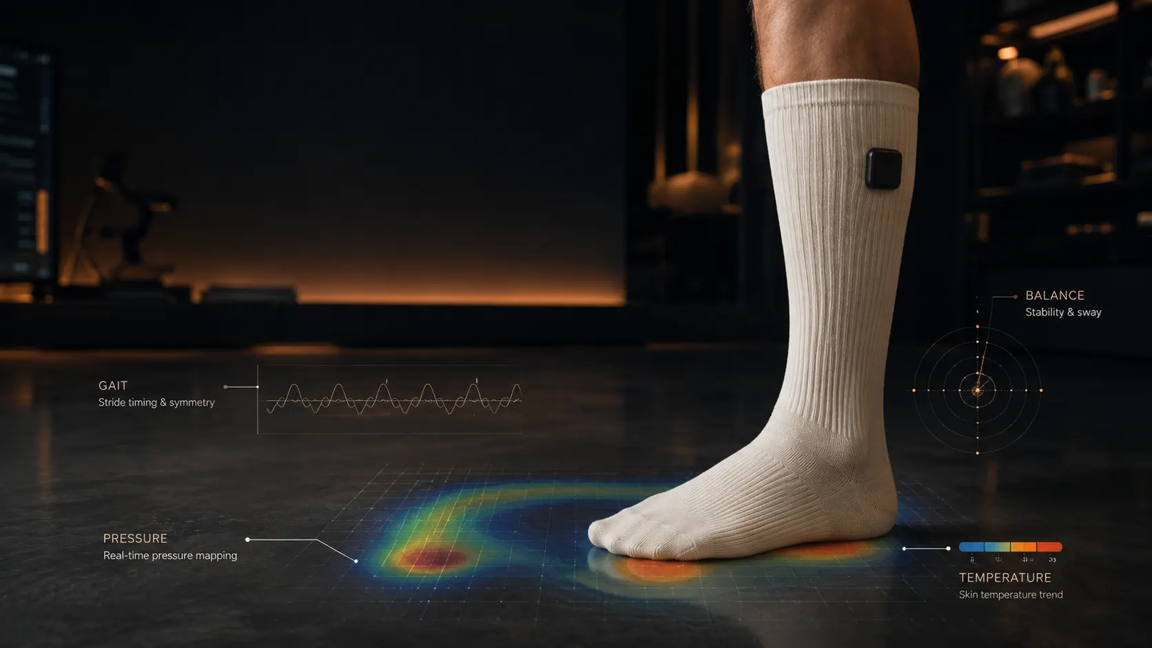 Pressure map visualizing contact under the foot