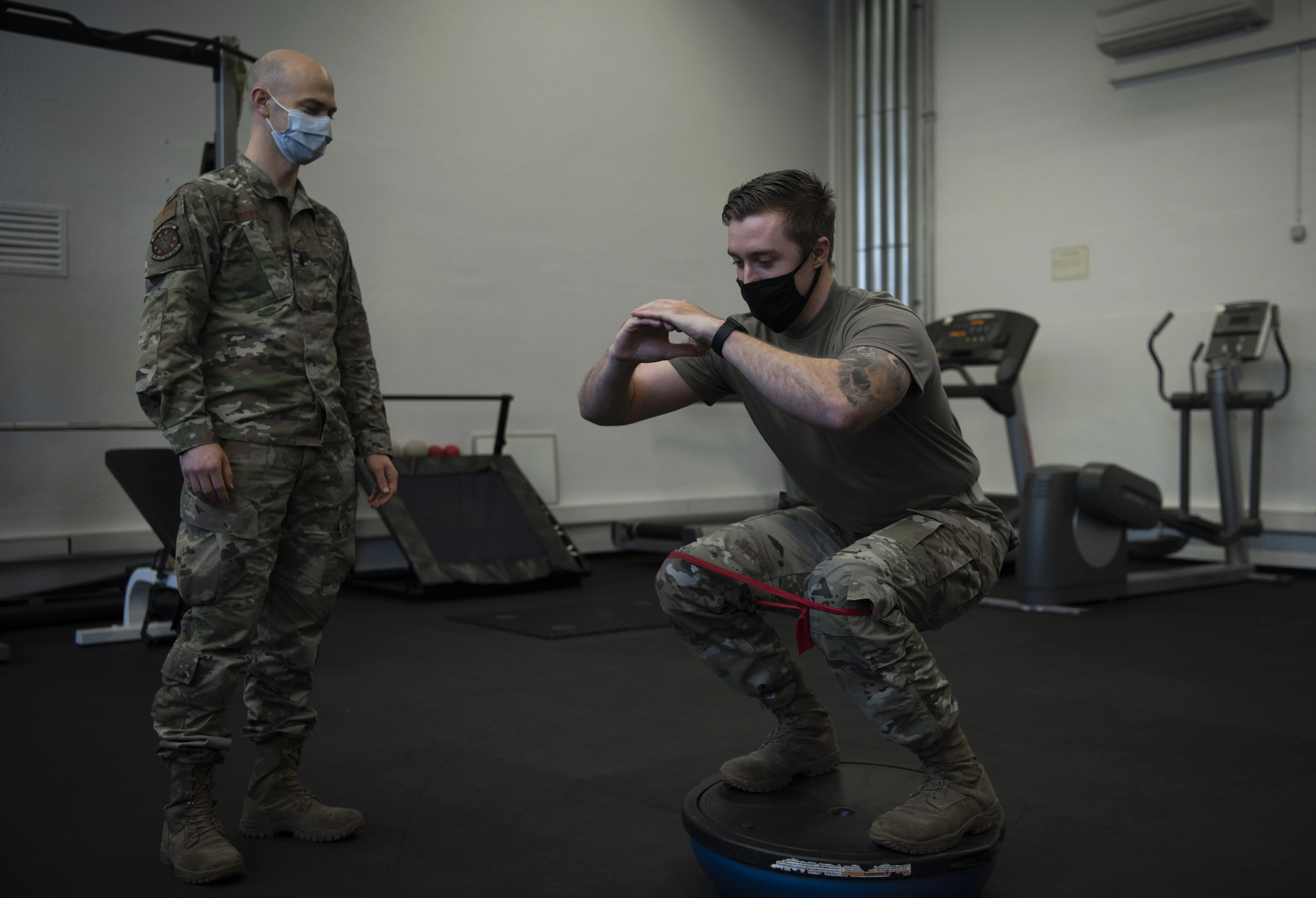 Physical therapy session focused on controlled movement